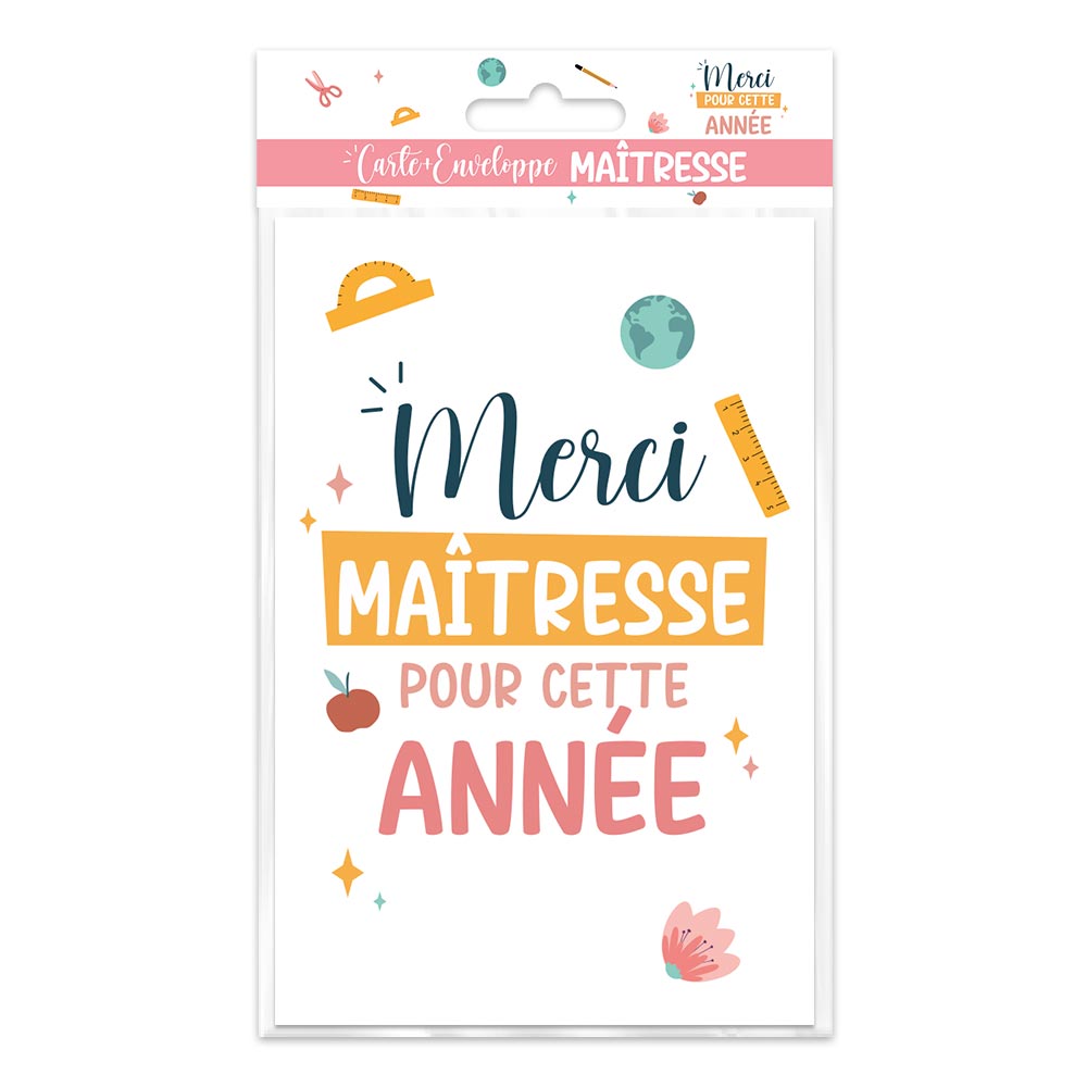 CARTE+ENVELOPPE MAITRESSE