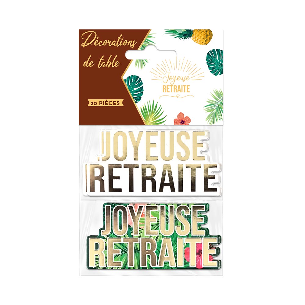 DUO DECO LETTRES DE TABLE "JOYEUSE RETRAITE"