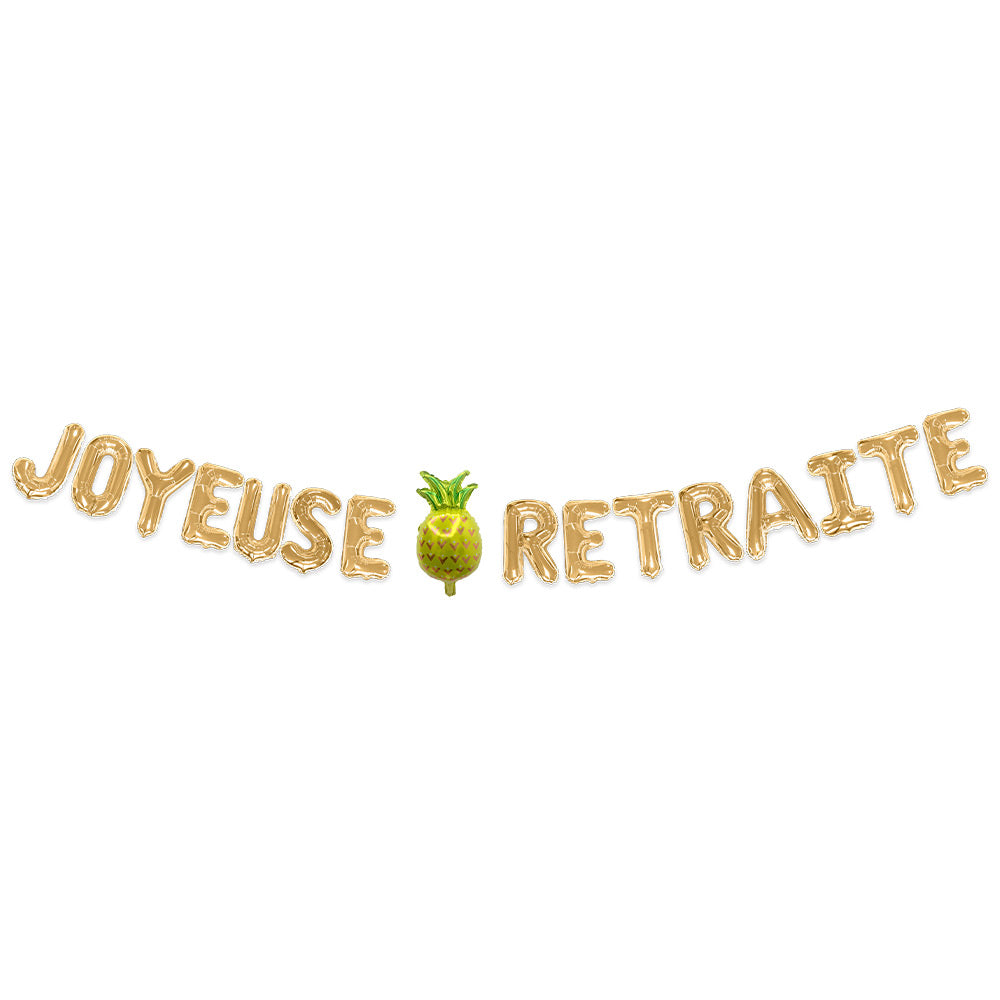 GUIRLANDE BALLONS "JOYEUSE RETRAITE" EN LETTRES