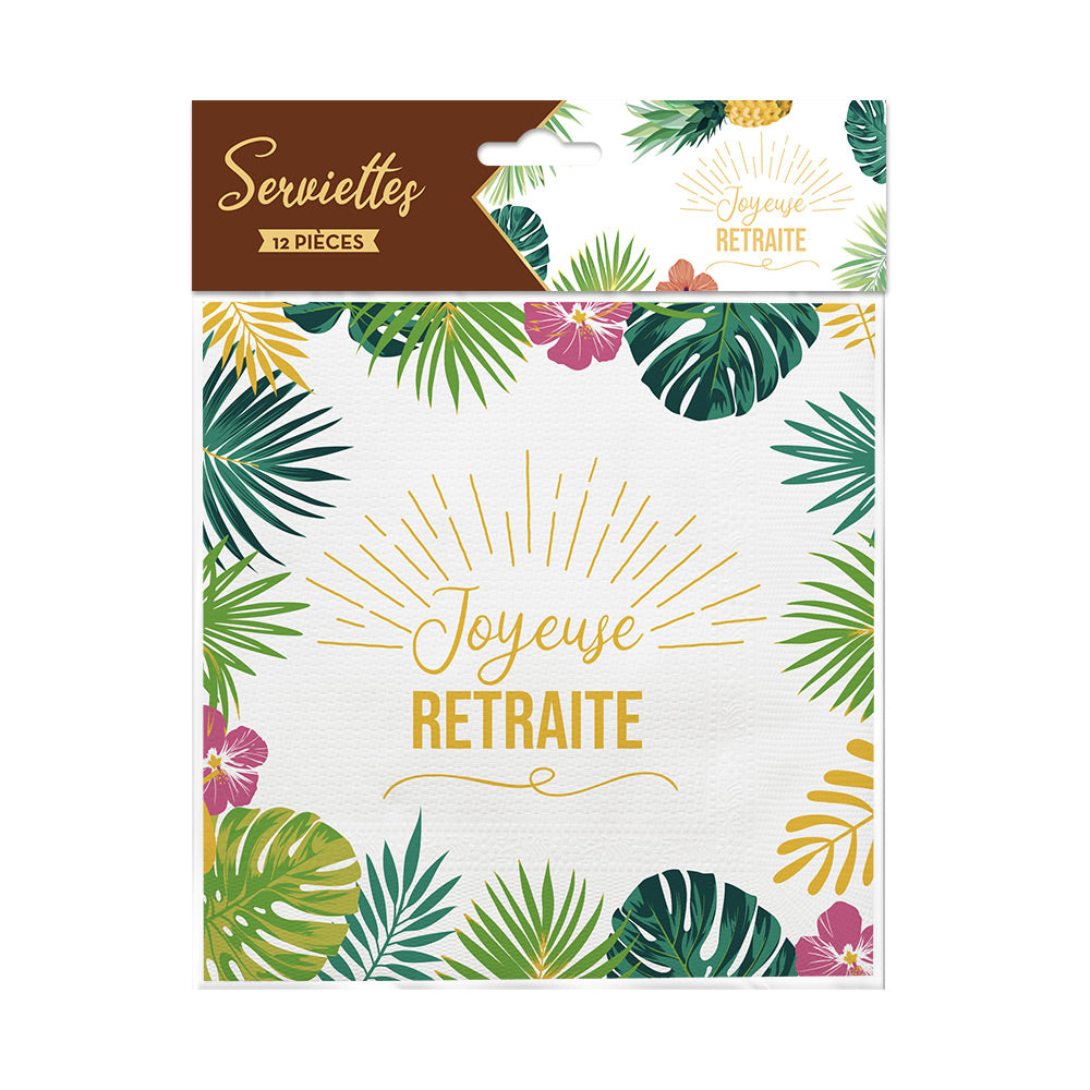 PACK 12 SERVIETTES "RETRAITE"