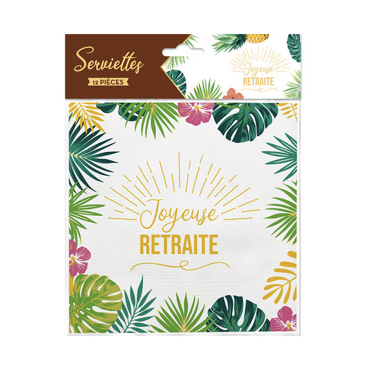 PACK 12 SERVIETTES "RETRAITE"