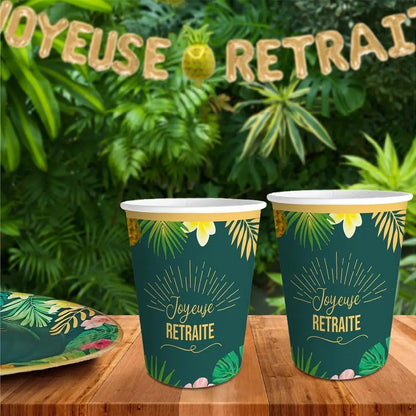 6 Gobelets en Carton 25cl - ''Joyeuse Retraite''