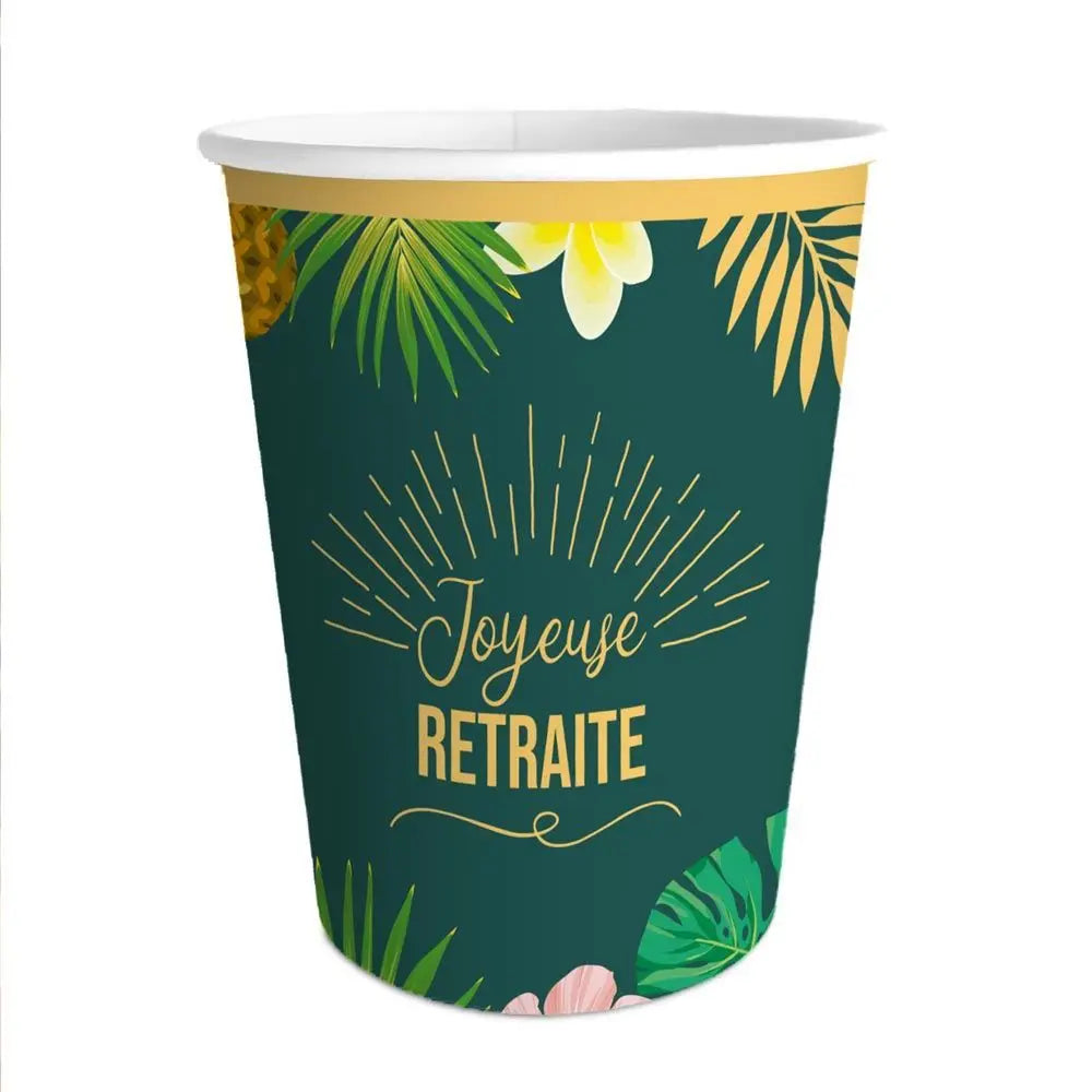 6 Gobelets en Carton 25cl - ''Joyeuse Retraite''