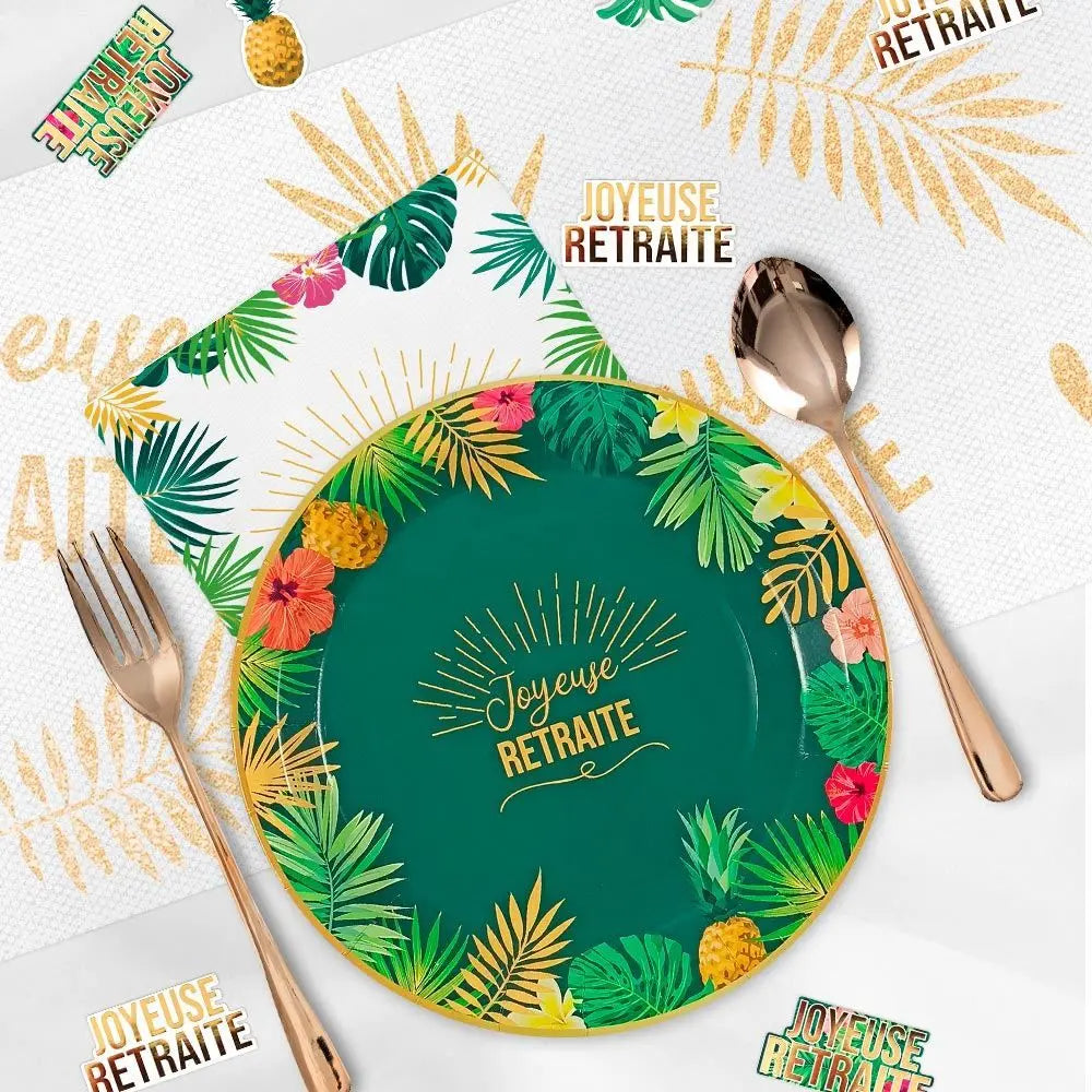 6 Assiettes en Carton D23cm - ''Joyeuse Retraite''