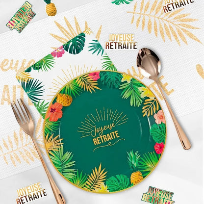 6 Assiettes en Carton D23cm - ''Joyeuse Retraite''