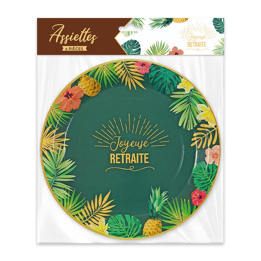 PACK 6 ASSIETTES "JOYEUSE RETRAITE"