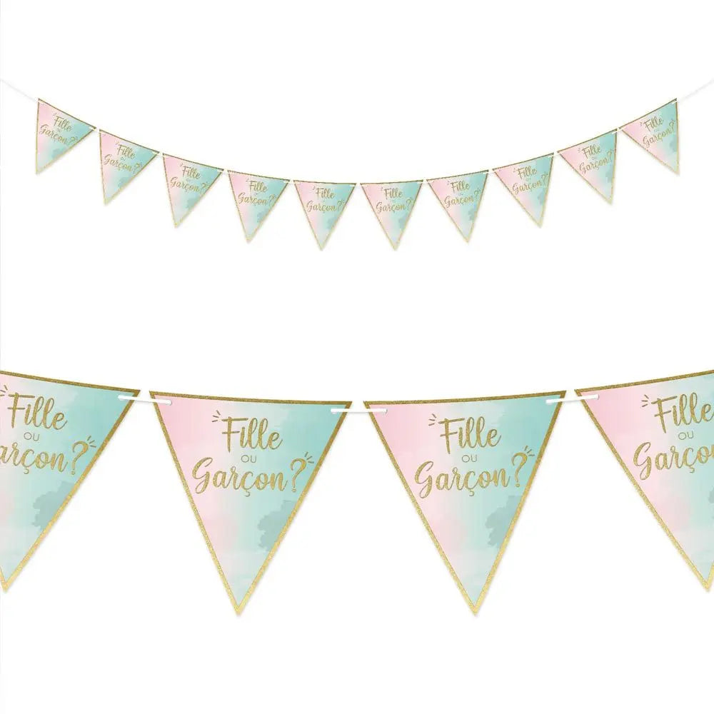 Guirlande Fanions ''Gender Reveal''