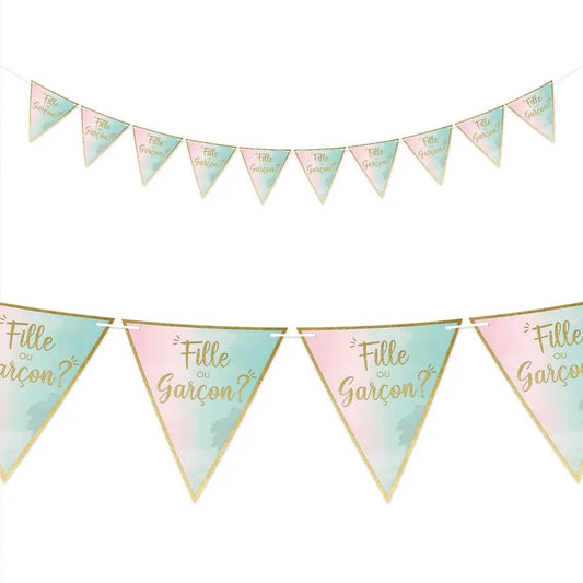 Guirlande Fanions ''Gender Reveal''