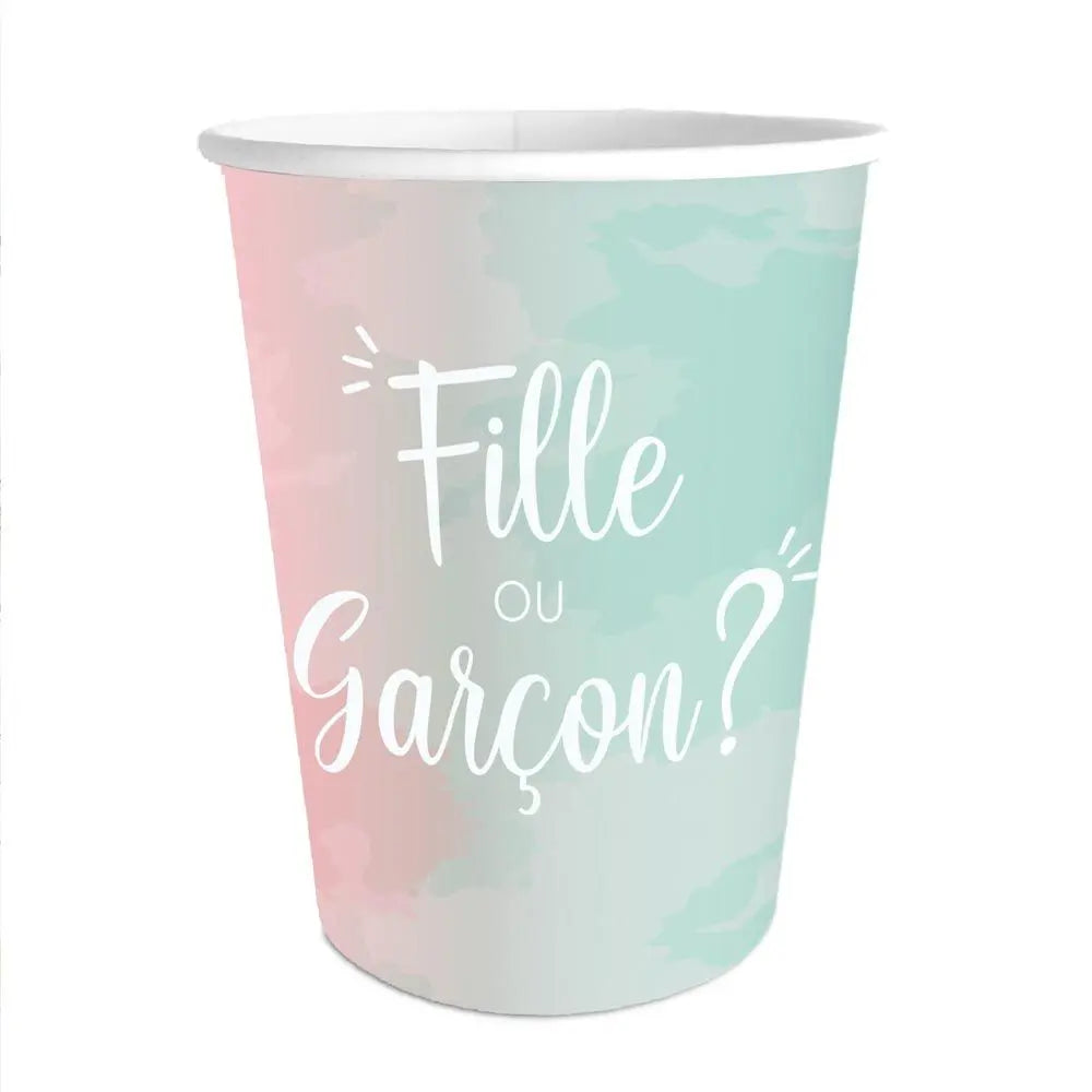 6 Gobelets en Carton ''Gender Reveal''