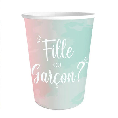 6 Gobelets en Carton ''Gender Reveal''