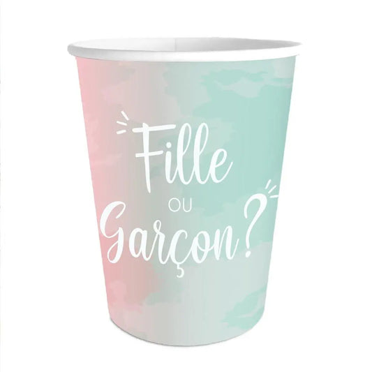 6 Gobelets en Carton ''Gender Reveal''