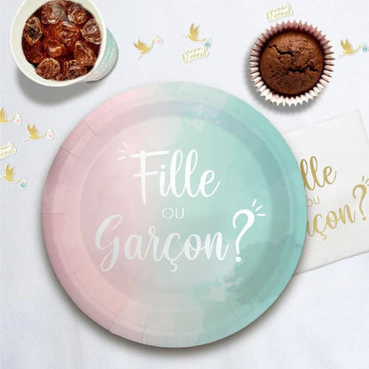 6 Assiettes en Carton ''Gender Reveal''