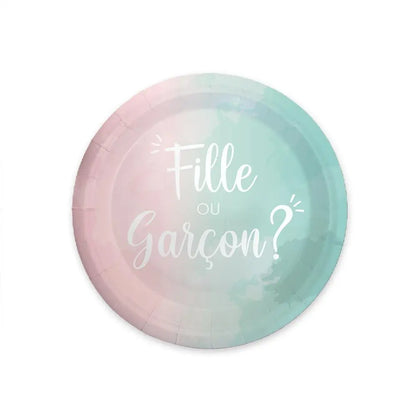 6 Assiettes en Carton ''Gender Reveal''
