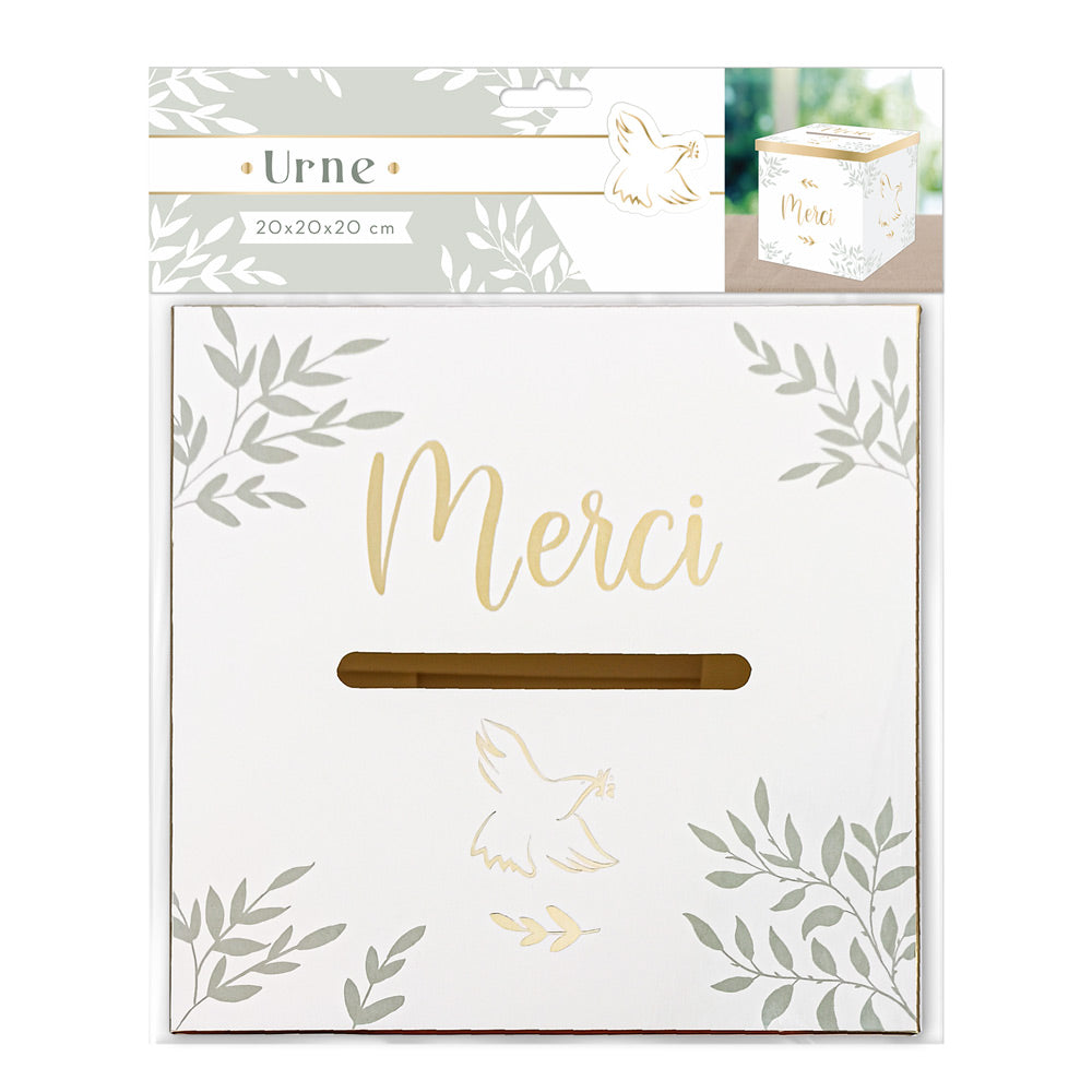 Urne colombe "merci"