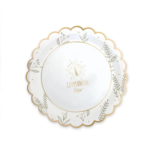 6 Assiettes en Carton D23cm - "Communion"