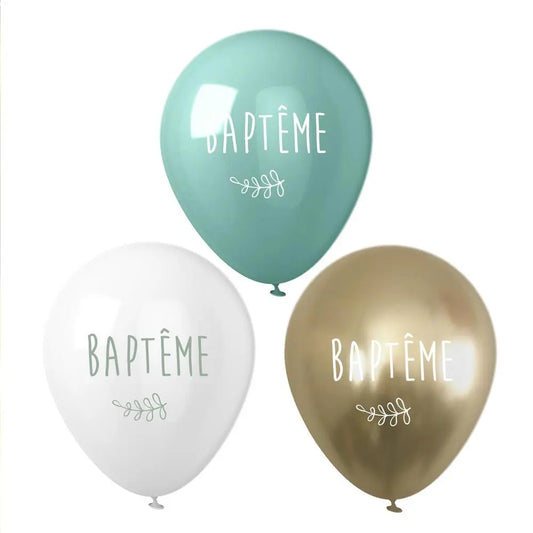 8 Ballon en Latex - "Baptême"