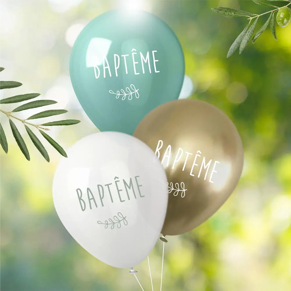 8 Ballon en Latex - "Baptême"