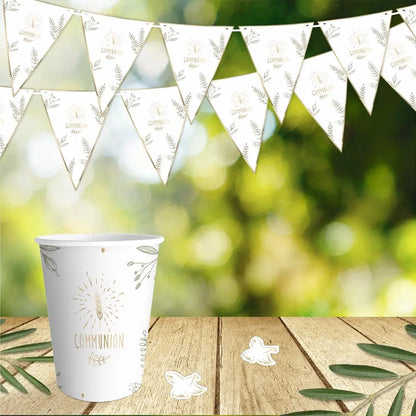Guirlande Fanions en carton "Communion" Or - 3 m