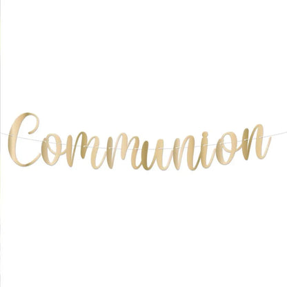Guirlande Lettres "Communion" Or - Longueur : 2 m