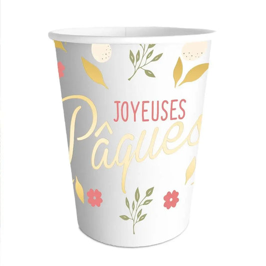 6 Gobelets en Carton 20cl "Joyeuses Pâques"