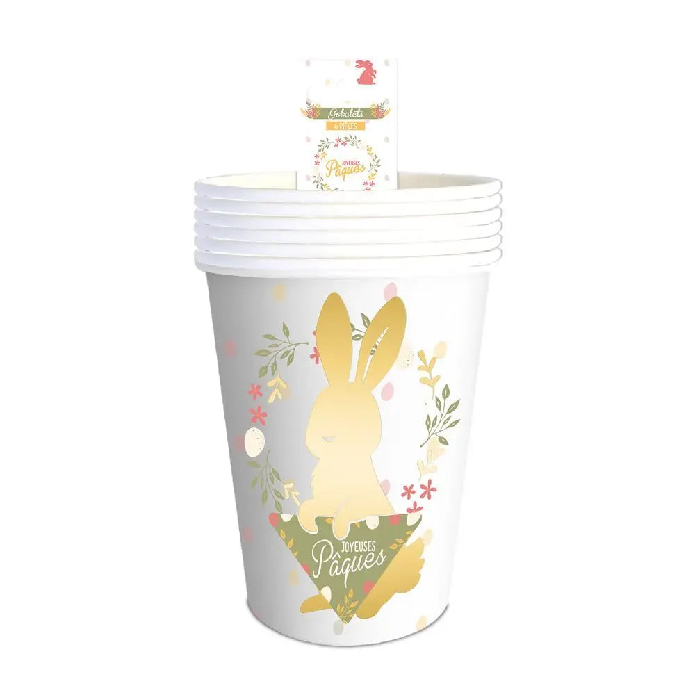 6 Gobelets en Carton 20cl "Joyeuses Pâques"