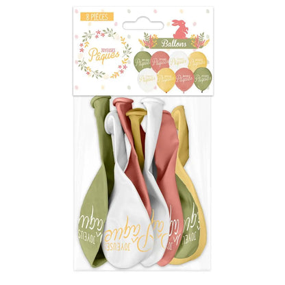 8 Ballons "Joyeuses Pâques"