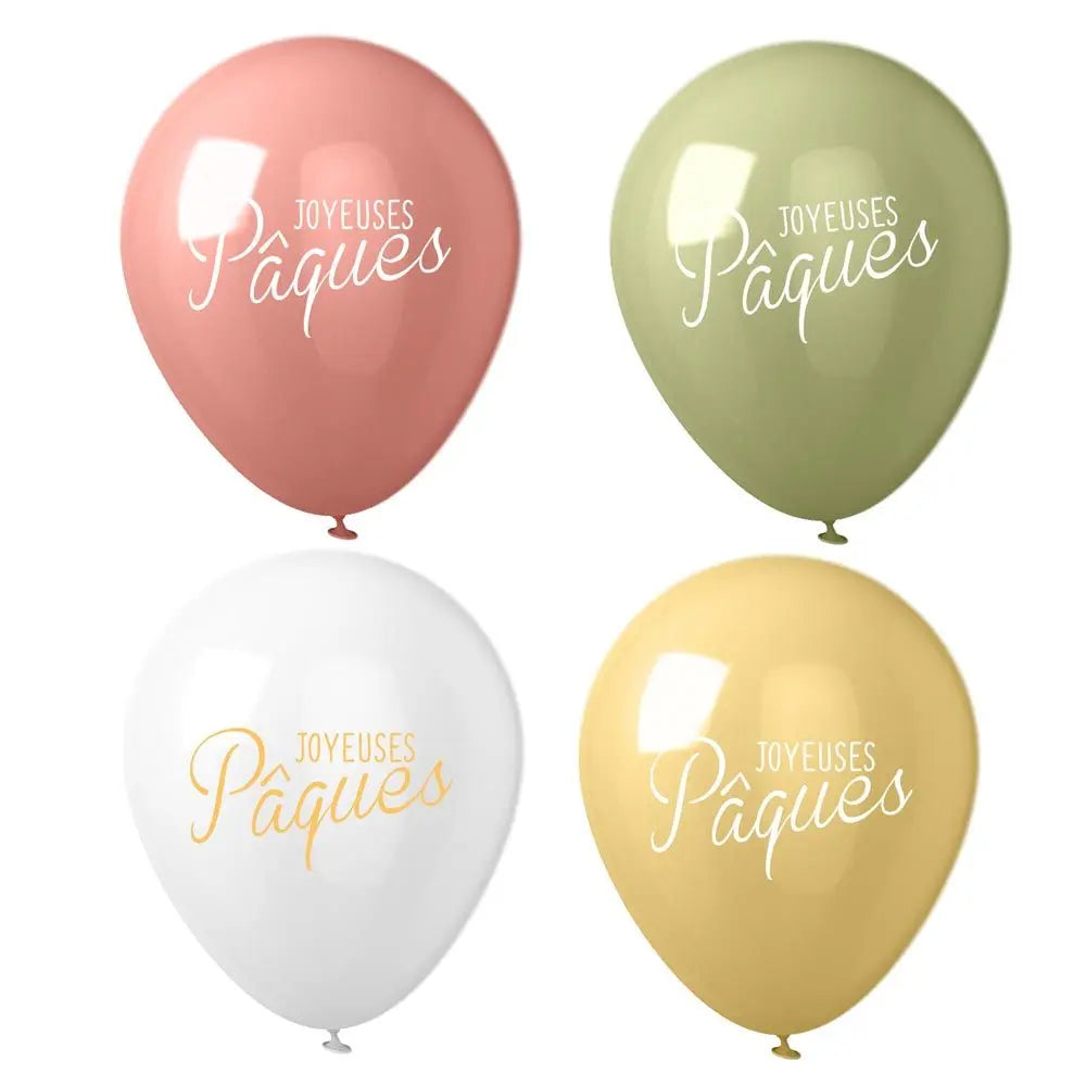8 Ballons "Joyeuses Pâques"