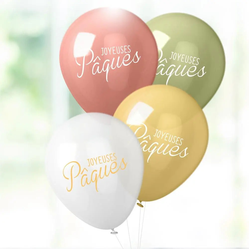 8 Ballons "Joyeuses Pâques"