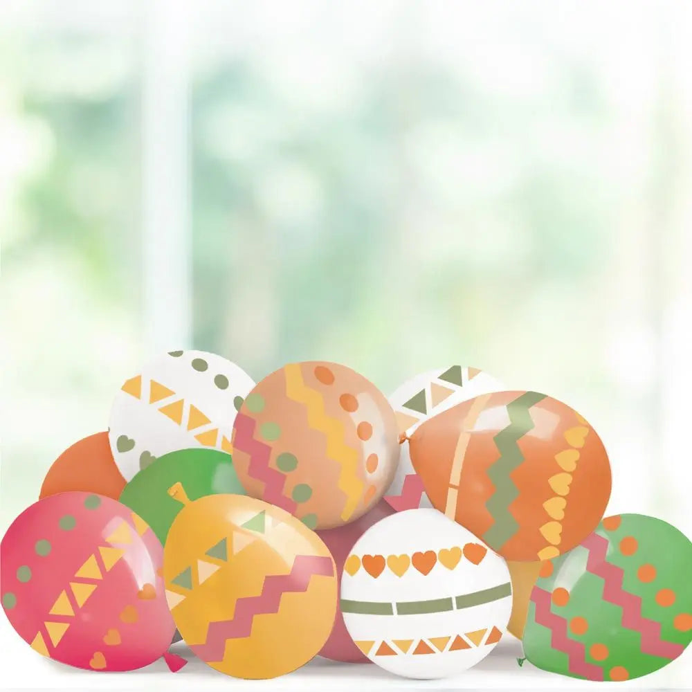 6 Ballons & Gommettes - Kit Déco "Pâques"