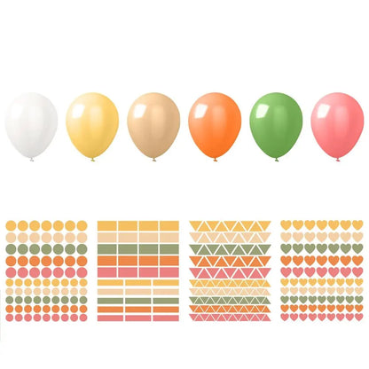 6 Ballons & Gommettes - Kit Déco "Pâques"