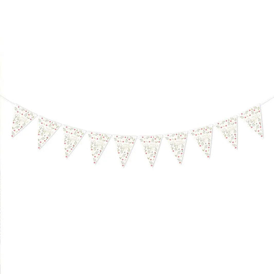 Guirlande 10 fanions en carton "Joyeuses Pâques" - 3 m - 10 fanions 15 x 21 cm