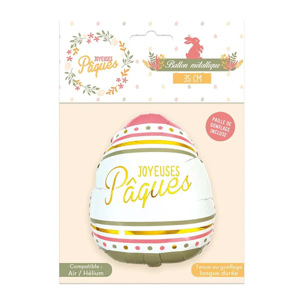 Ballon Alu 35cm "Joyeuses Pâques"