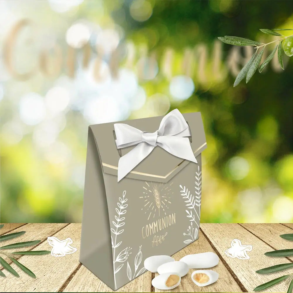 6 Boites à Dragées "Communion" - 8 x 9 cm