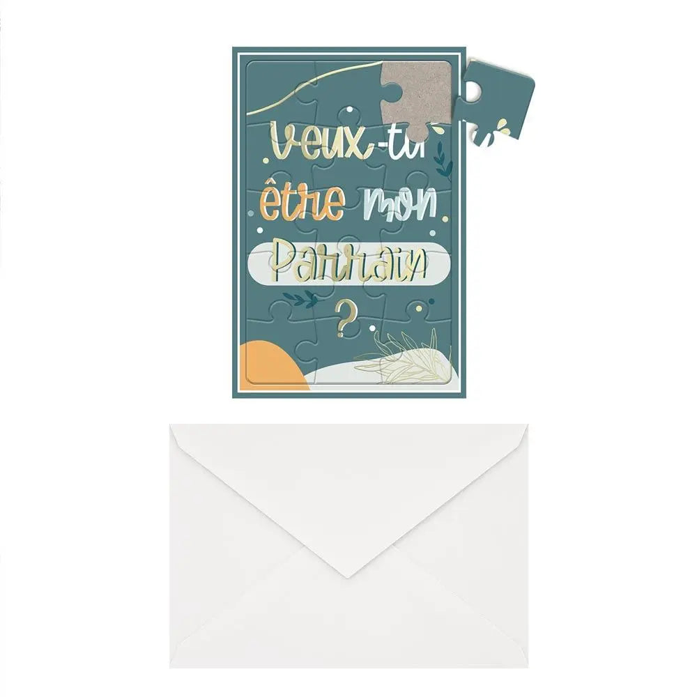Carte/Puzzle ''Annonce Être mon Parrain''