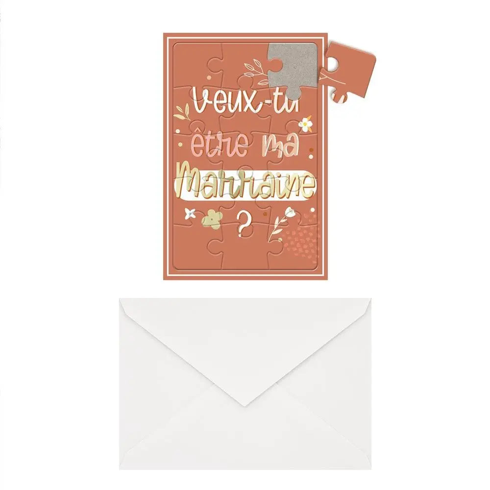 Carte/Puzzle ''Annonce Être ma Marraine''