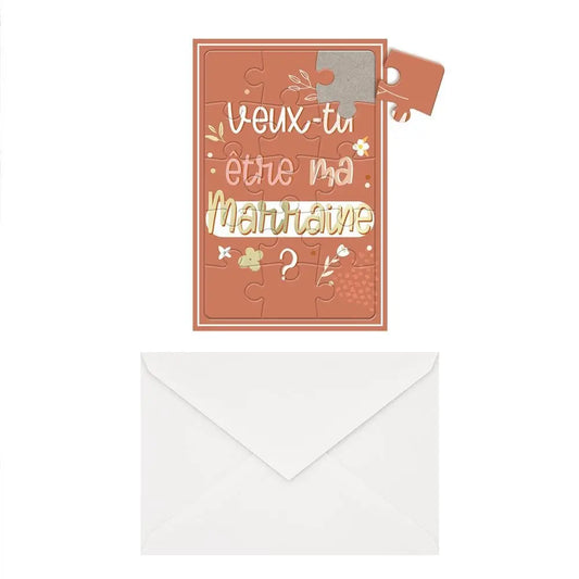 Carte/Puzzle ''Annonce Être ma Marraine''