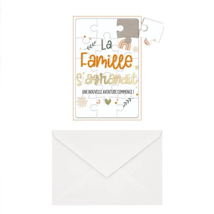 Carte/Puzzle ''Annonce La Famille s'agrandit''