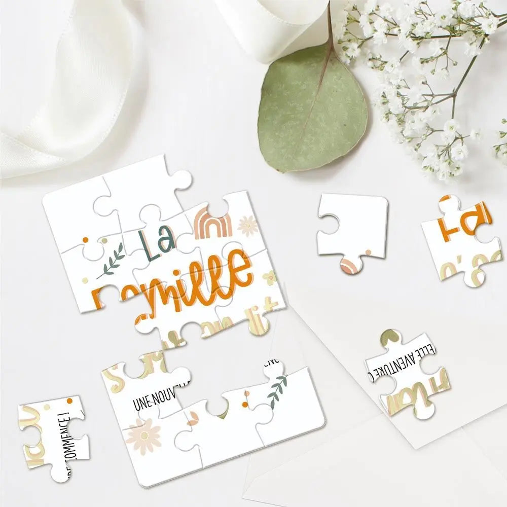 Carte/Puzzle ''Annonce La Famille s'agrandit''