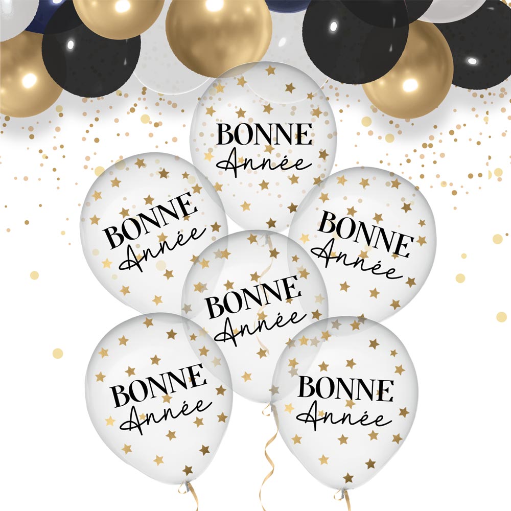 SACHET6 BALLONS CONFETTIS BONNE 