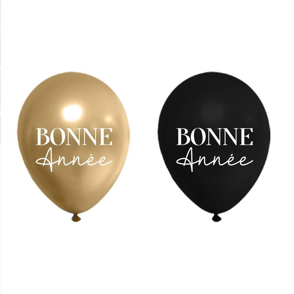 SACHET 8 BALLONS "BONNE ANNEE"