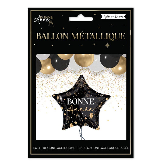 BALLON METAL ETOILE "BONNE ANNEE