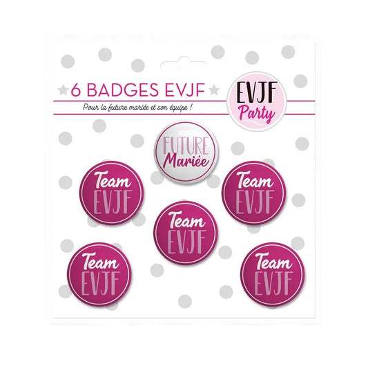 6 Badges - EVJF PARTY