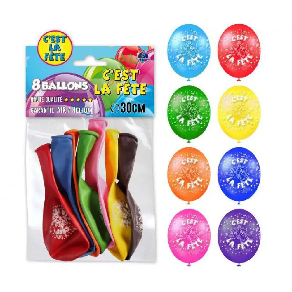 8 Ballons ''C'est la Fête''