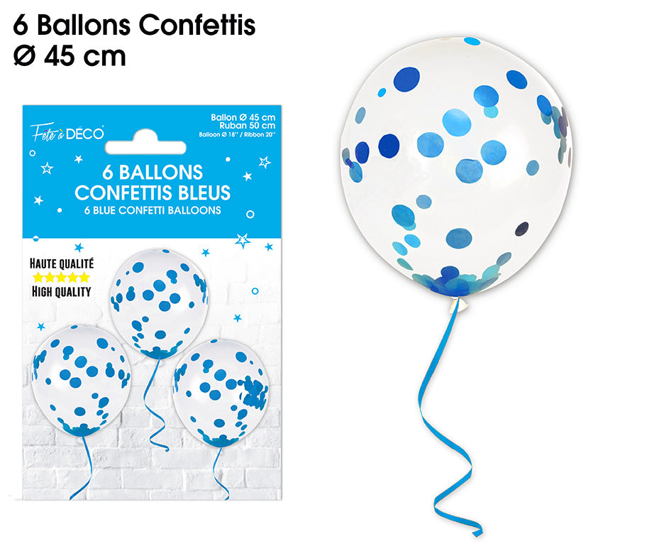 6 Ballons Confettis