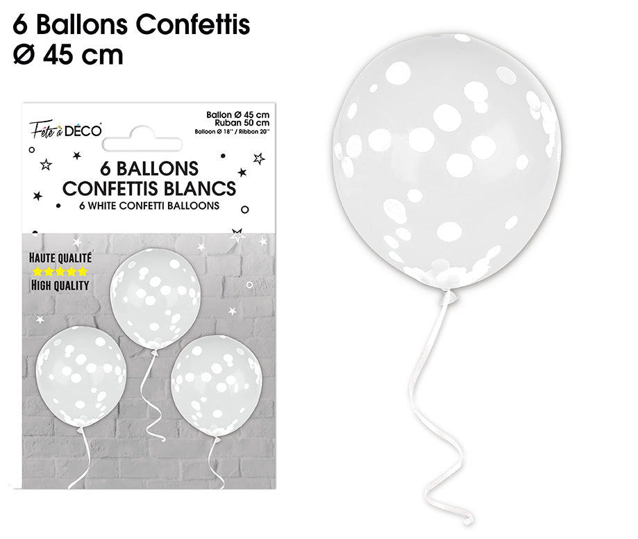 6 Ballons Confettis