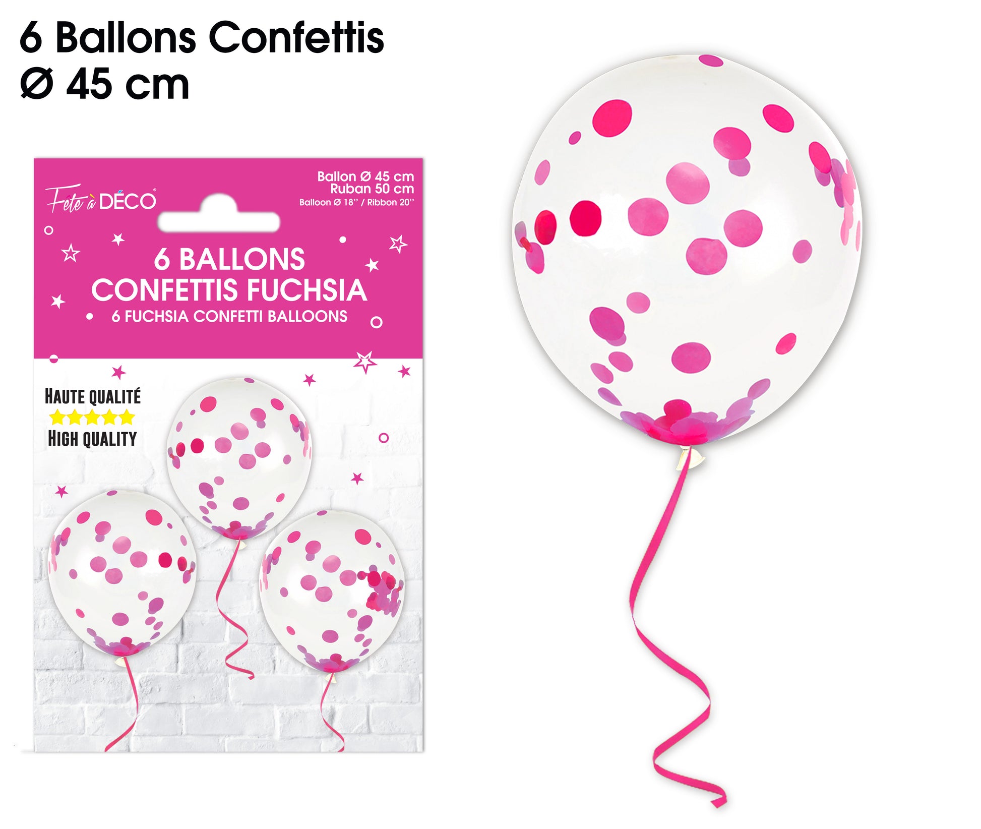 6 Ballons Confettis