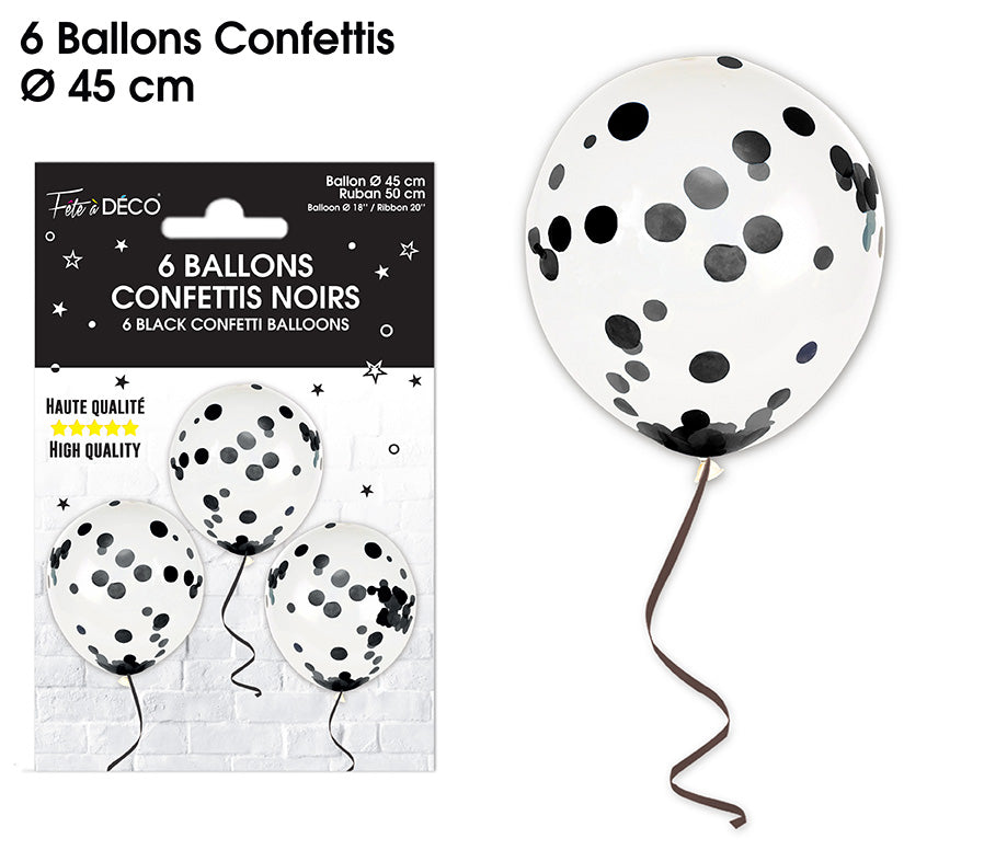 6 Ballons Confettis