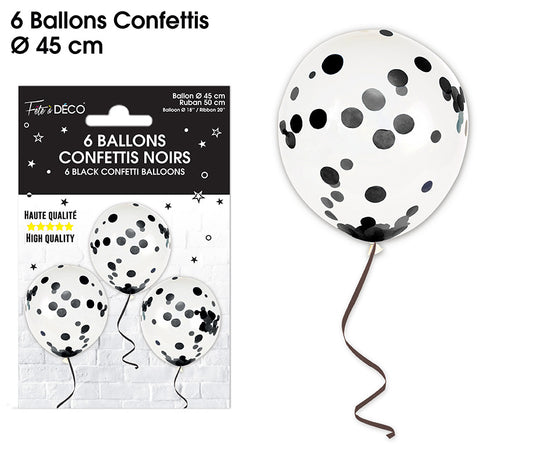 6 Ballons Confettis