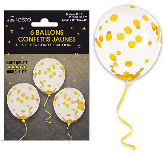 6 Ballons Confettis