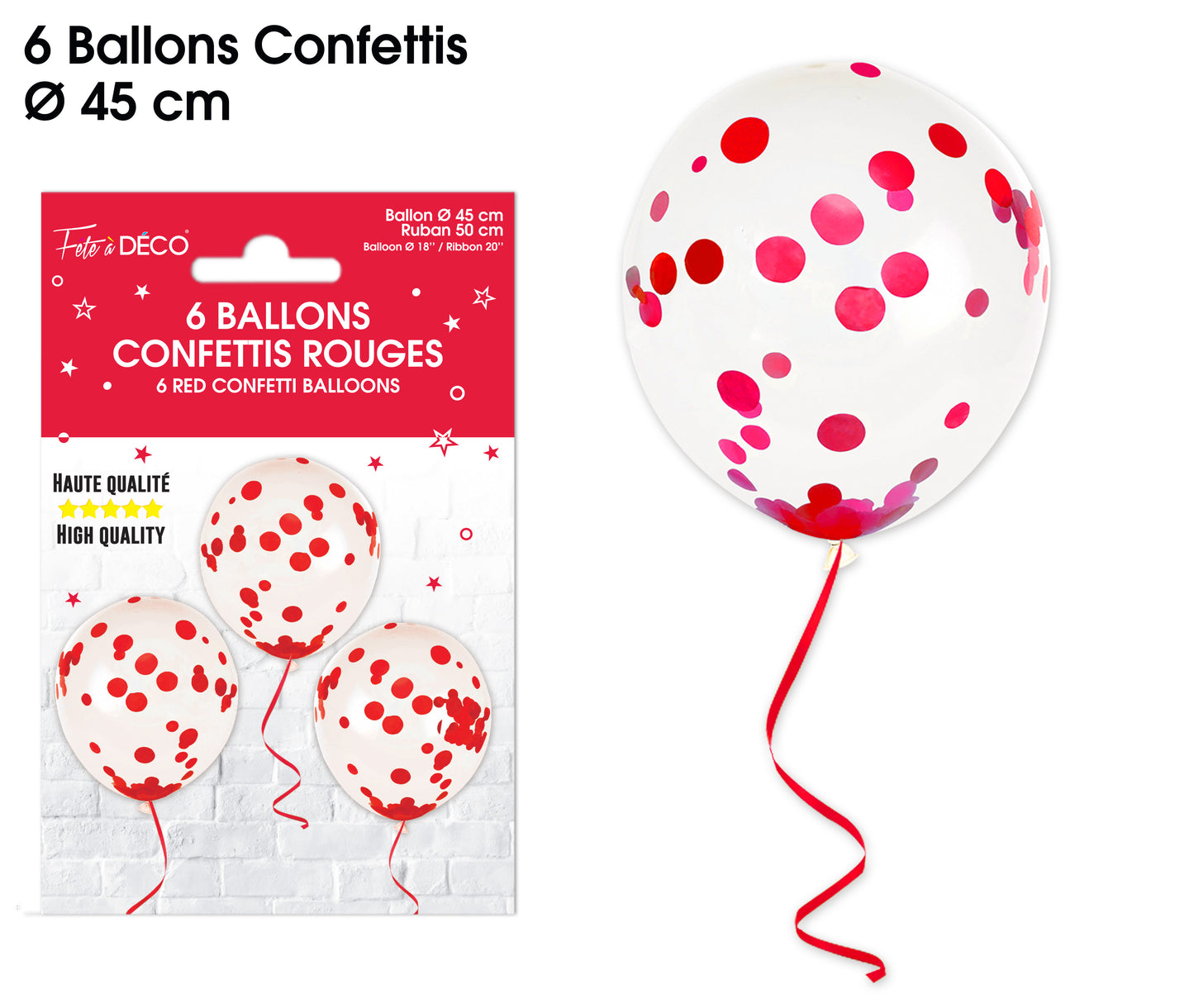 6 Ballons Confettis